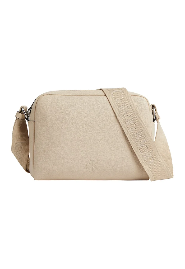Geanta crossbody de piele ecologica, Maro nisip