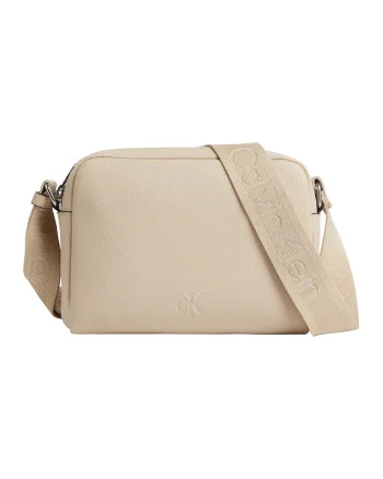 Geanta crossbody de piele ecologica, Maro nisip
