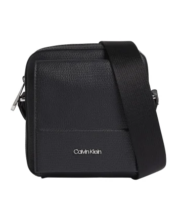Geanta crossbody de piele ecologica cu aspect texturat, Negru