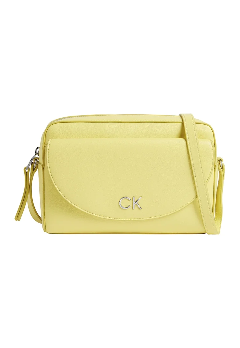Geanta crossbody cu buzunar cu clapa, Galben