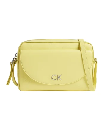 Geanta crossbody cu buzunar cu clapa, Galben