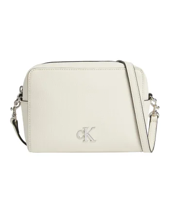 Geanta crossbody cu logo, Alb fildes