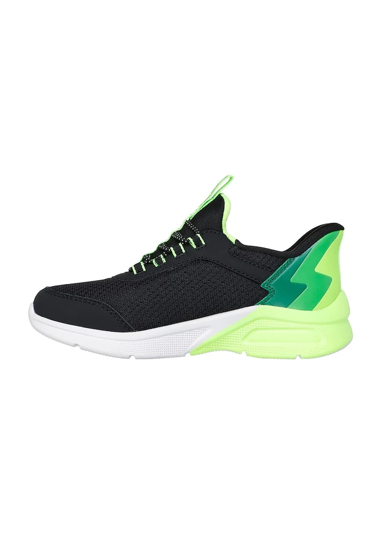 Pantofi sport slip-on Micro Spec Max, Negru/Verde neon