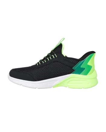 Pantofi sport slip-on Micro Spec Max, Negru/Verde neon