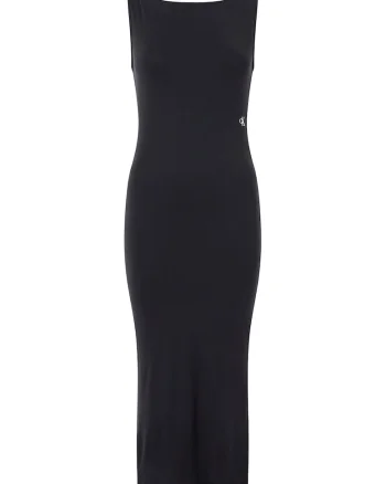 Rochie midi bodycon cu decupaj pe partea din spate, Negru
