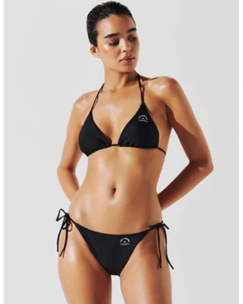 Sutien de baie cu cupe triunghiulare, Negru
