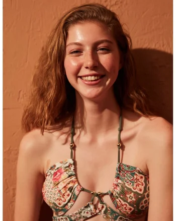 Sutien de baie cu imprimeu, Multicolor