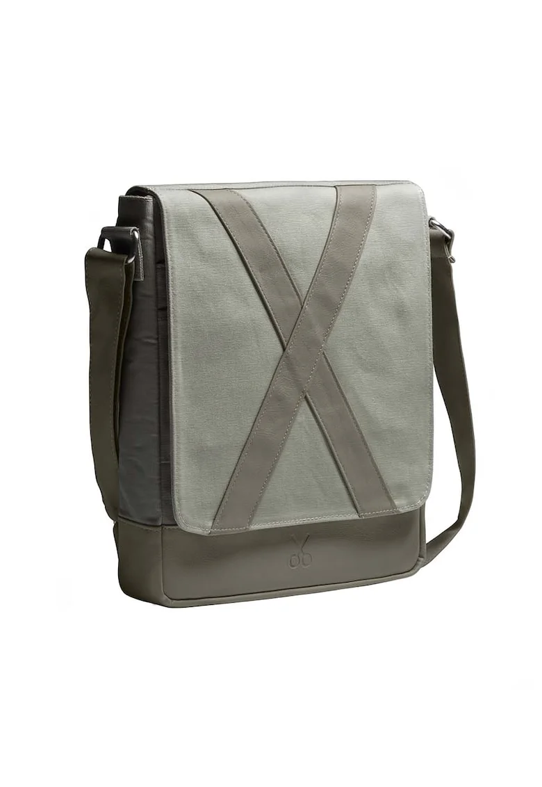 Geanta crossbody unisex cu finisaj rezistent la apa Methone, Gri cenusiu