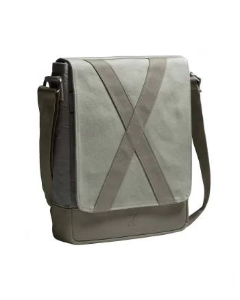 Geanta crossbody unisex cu finisaj rezistent la apa Methone, Gri cenusiu
