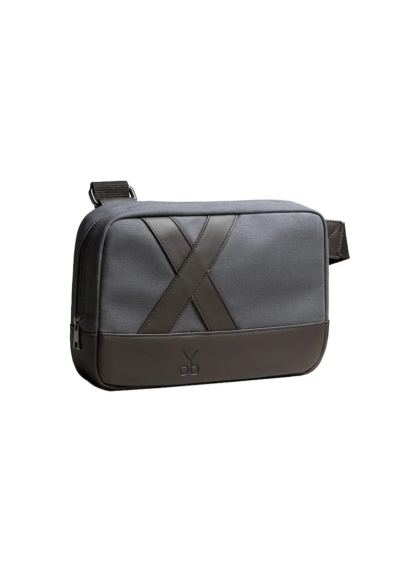 Geanta crossbody unisex Nougrod, Kaki/Albastru petrol