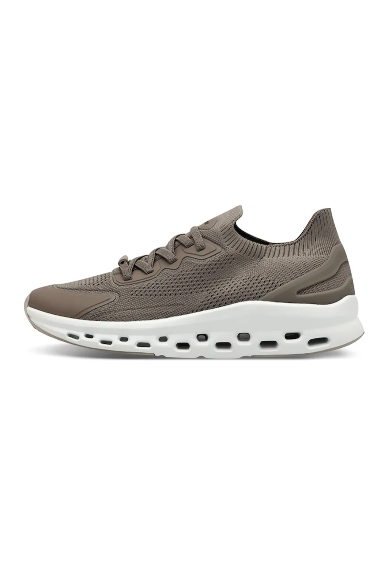 Pantofi sport slip-on cu segmente din material sintetic, Kaki