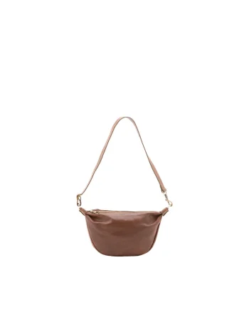 Geanta crossbody unisex de piele, Maro