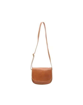 Geanta crossbody de piele cu bareta detasabila, Caramel