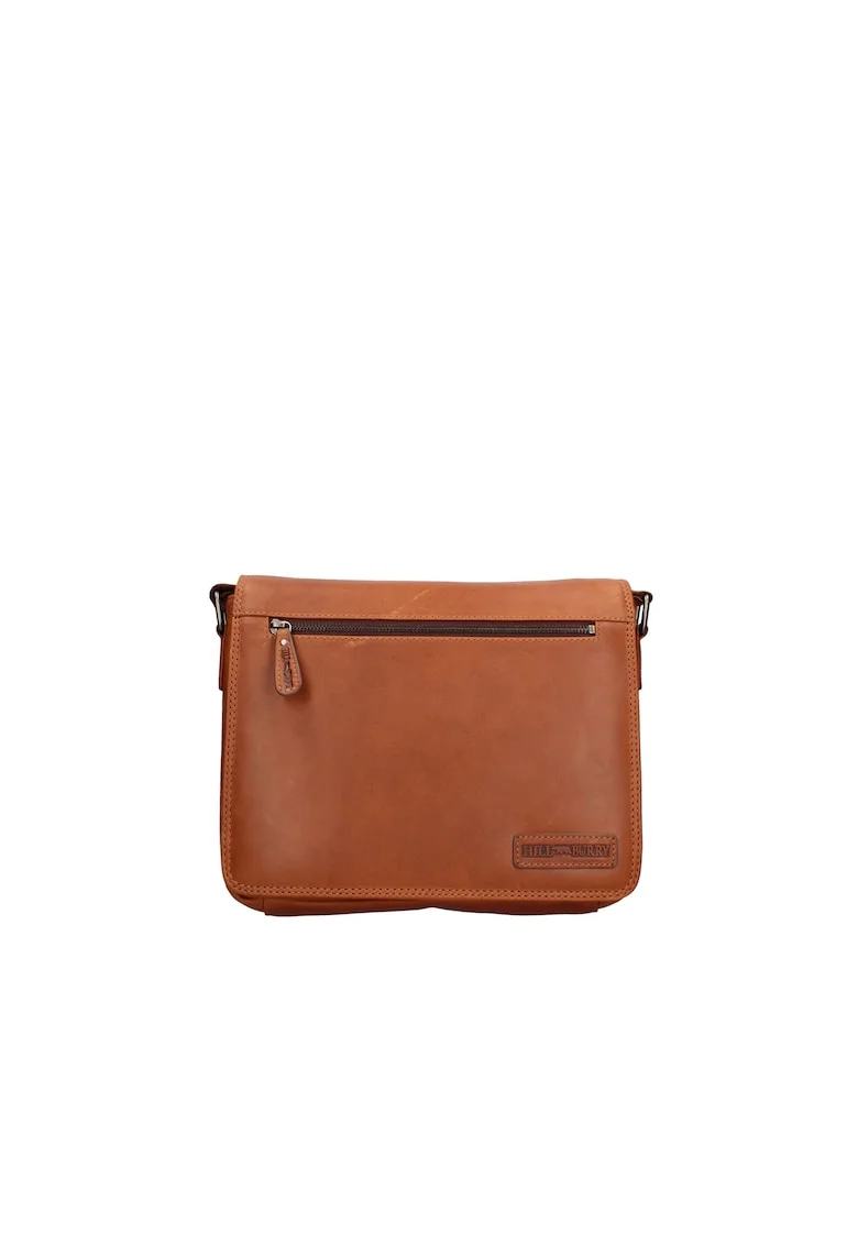 Geanta crossbody de piele cu bareta detasabila, Maro