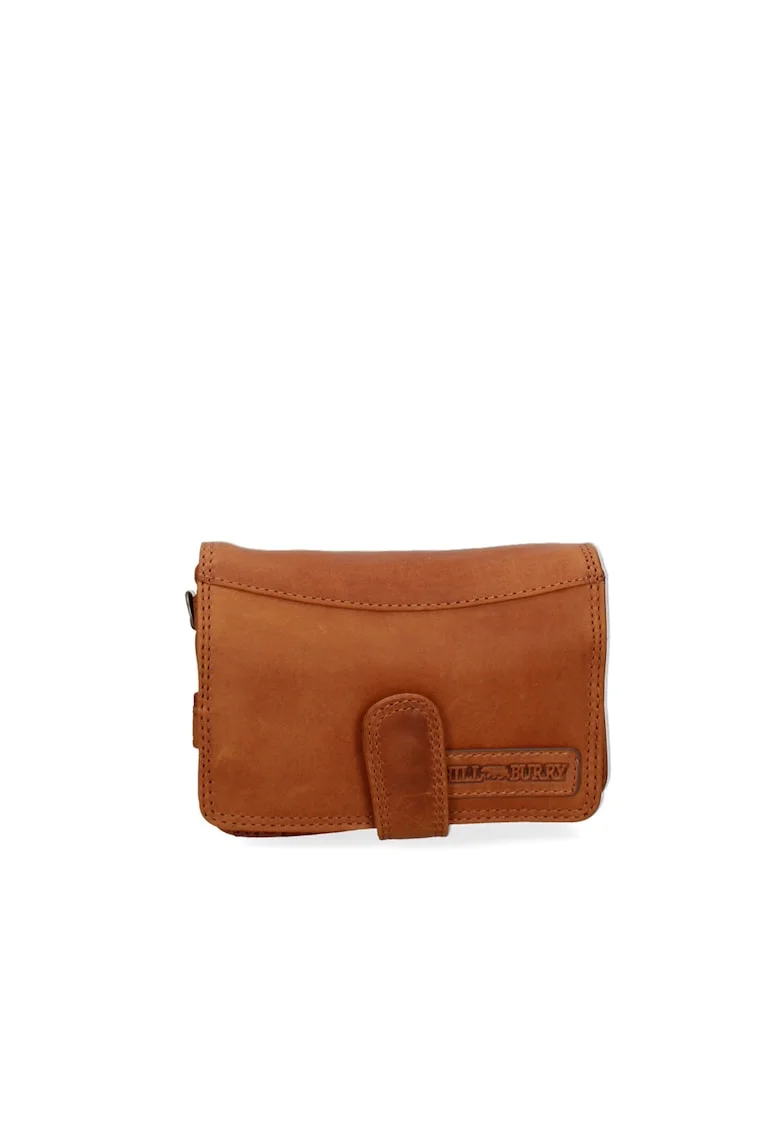 Geanta crossbody de piele cu buzunare multiple, Maro