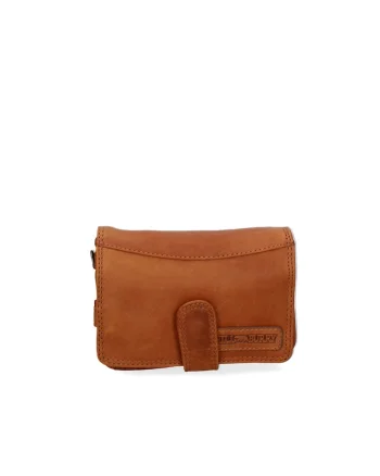 Geanta crossbody de piele cu buzunare multiple, Maro