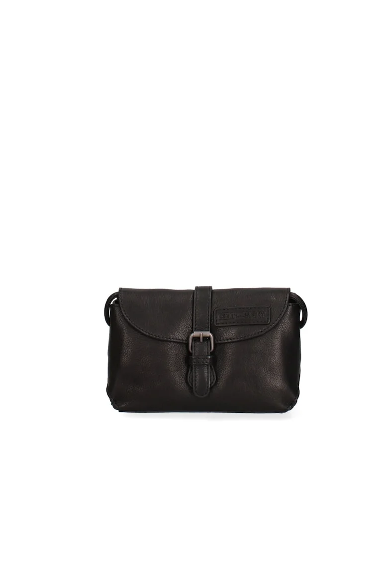 Geanta uni crossbody de piele, Negru