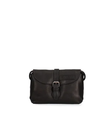 Geanta uni crossbody de piele, Negru