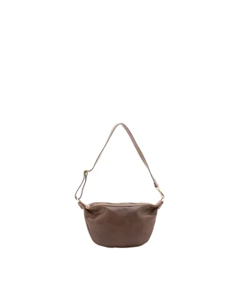 Geanta crossbody unisex de piele, Maro inchis
