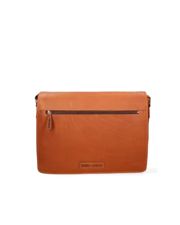 Geanta uni crossbody de piele cu bareta ajustabila, Maro