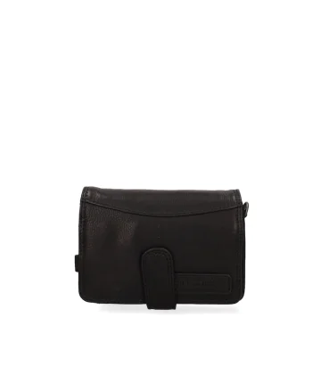 Geanta crossbody de piele cu buzunare multiple, Negru