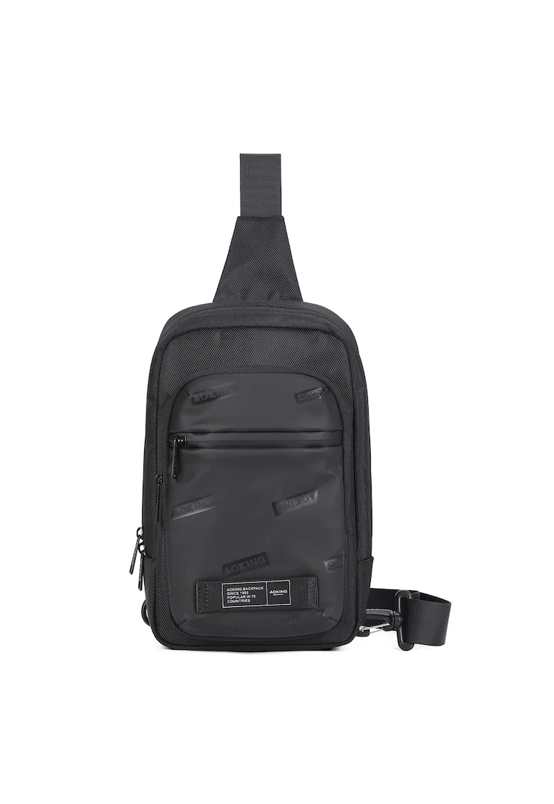 Borseta crossbody cu buzunare multiple, Negru