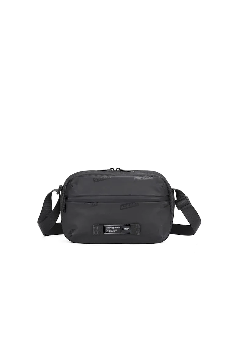 Geanta crossbody cu detalii logo, Negru