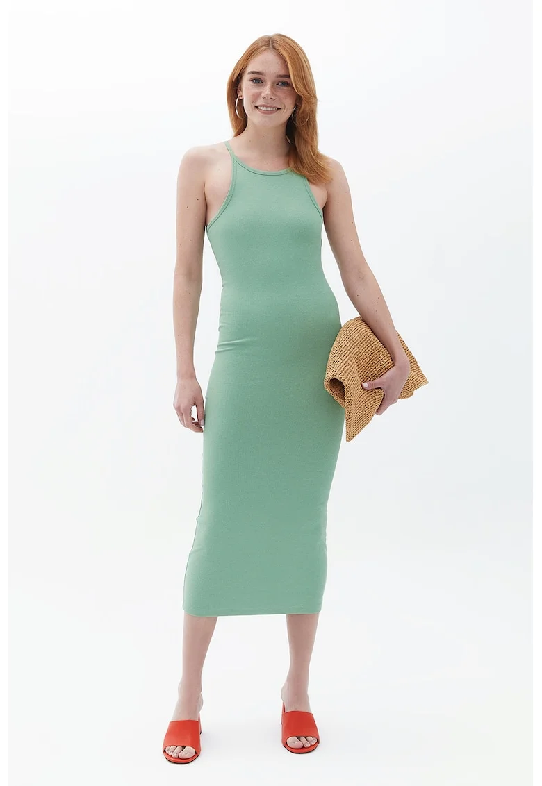 Rochie bodycon midi, Verde pal