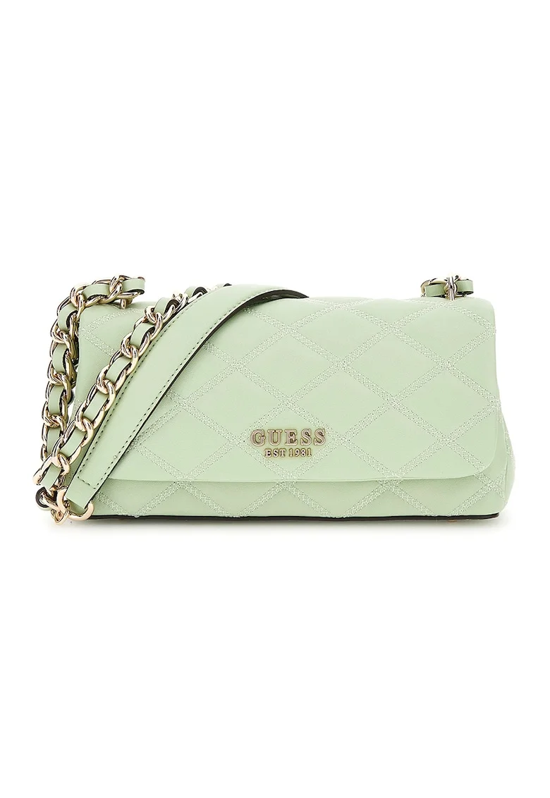 Geanta crossbody din piele ecologica cu aspect matlasat Tamsin, Verde deschis