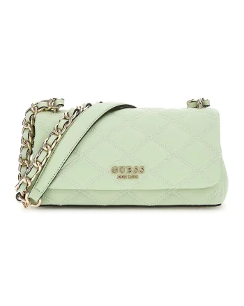 Geanta crossbody din piele ecologica cu aspect matlasat Tamsin, Verde deschis