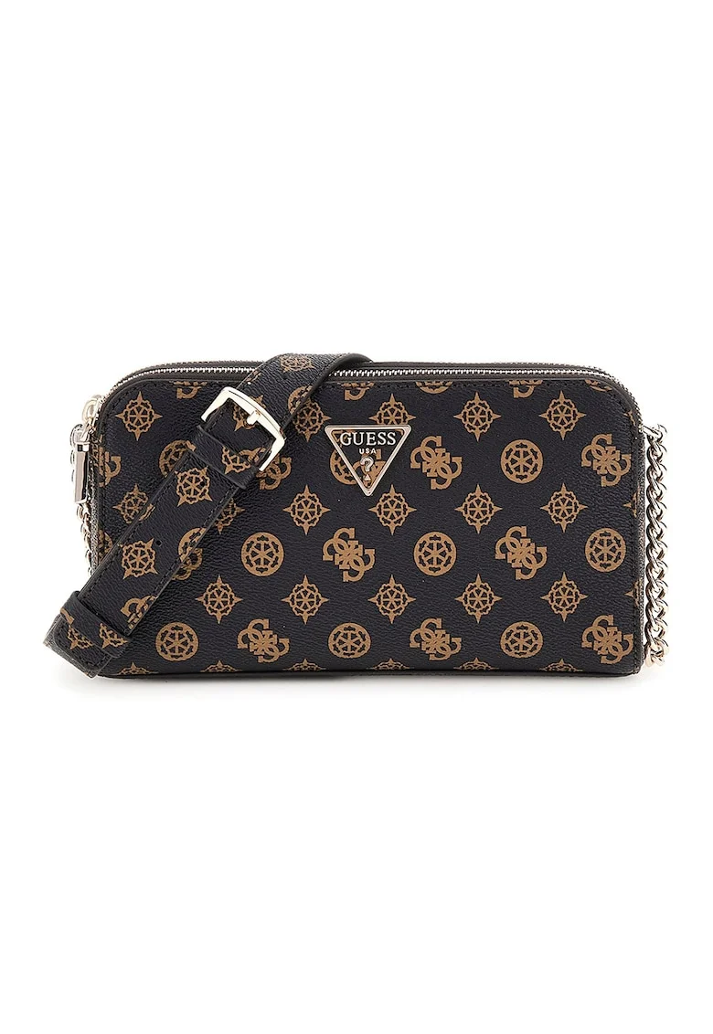 Geanta crossbody din piele ecologica Eco Erica Status, Negru/Maro