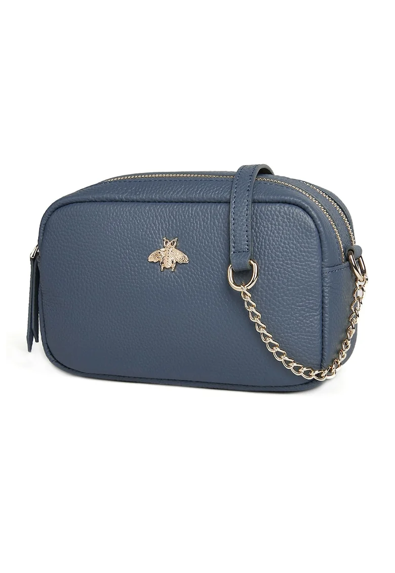 Geanta crossbody din piele Elsa, Albastru prafuit