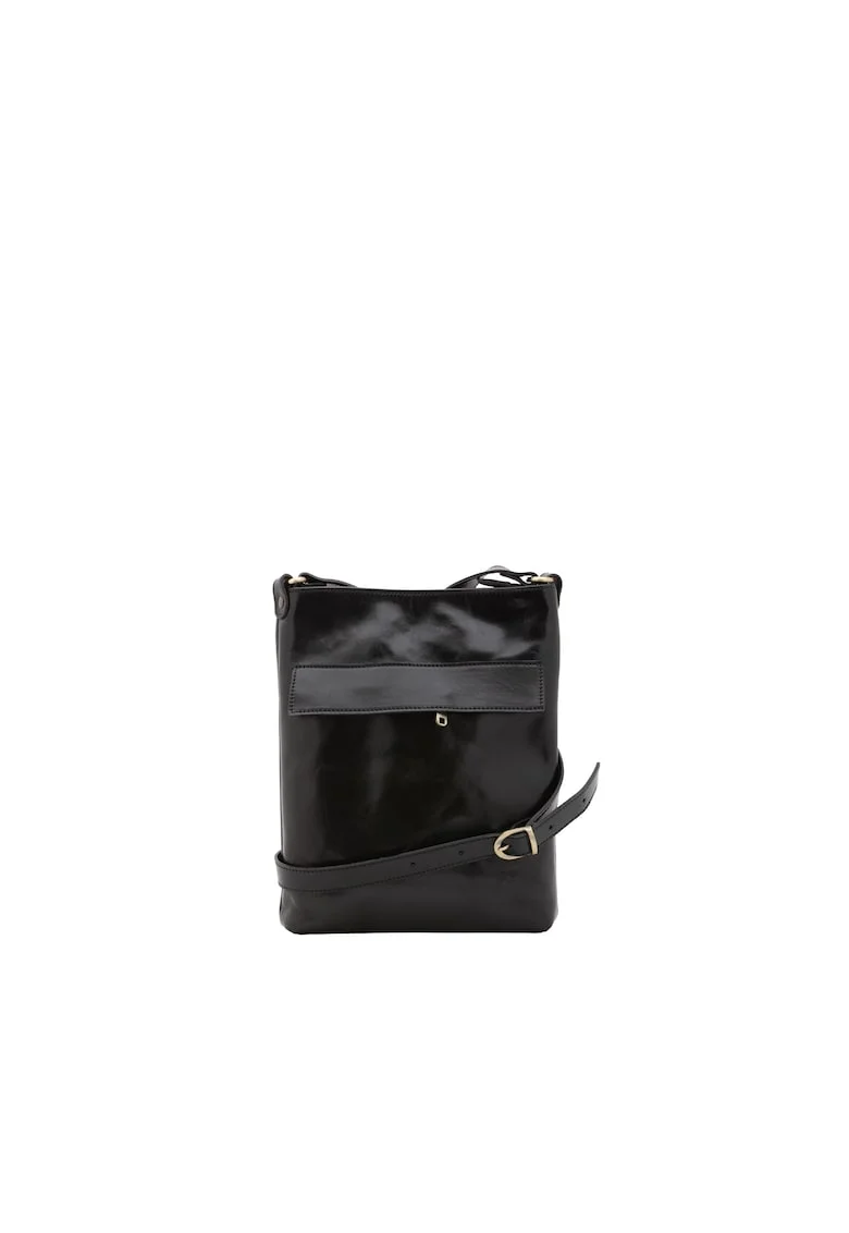 Geanta crossbody de piele, Negru