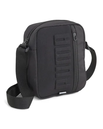 Geanta crossbody cu logo in relief Portable, Negru