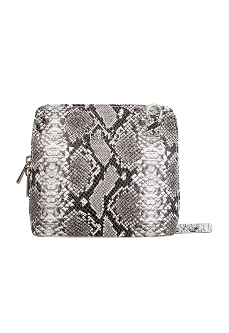 Geanta crossbody din piele, Gri/Gri deschis