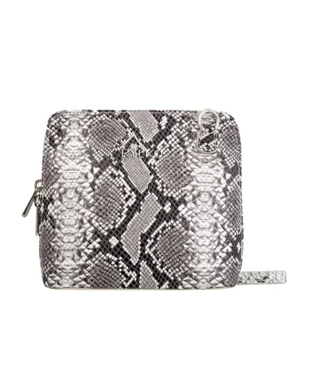 Geanta crossbody din piele, Gri/Gri deschis