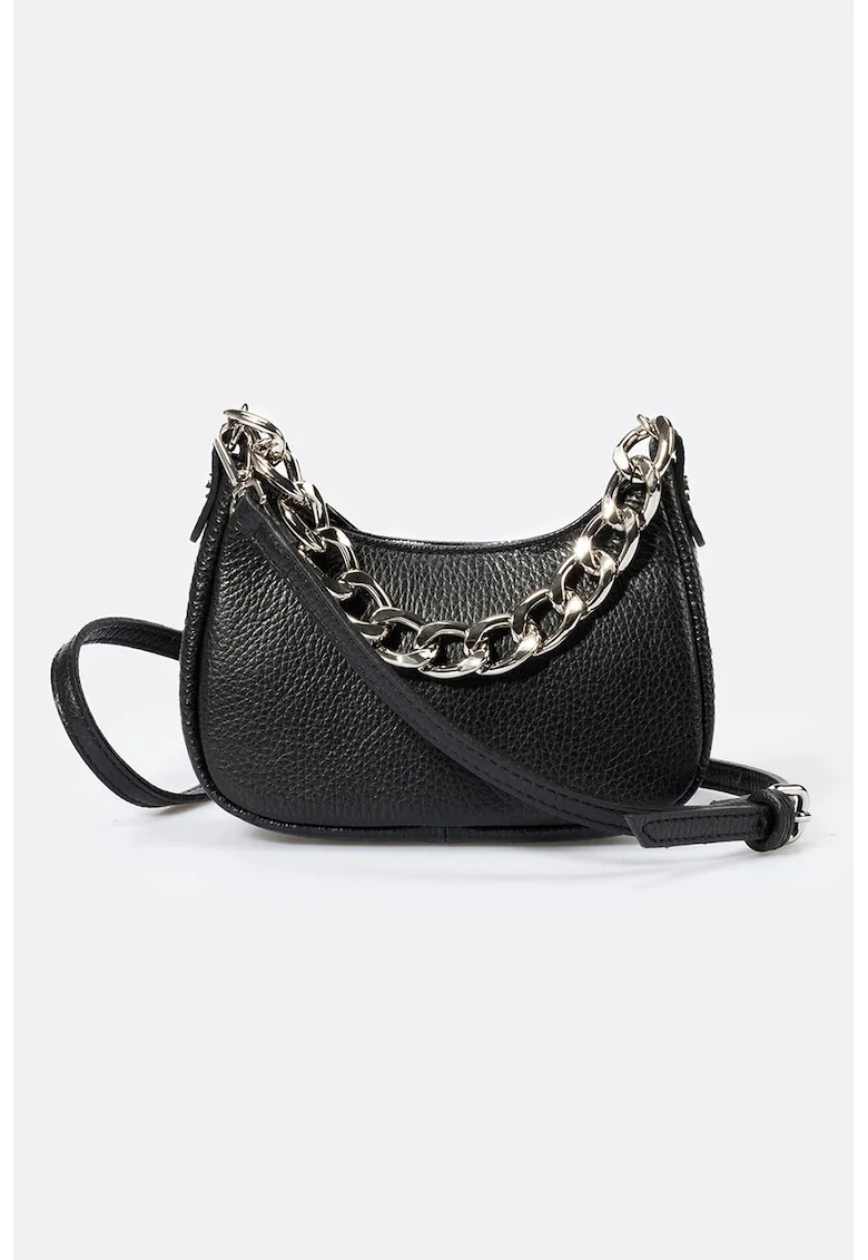 Geanta crossbody din piele, Negru