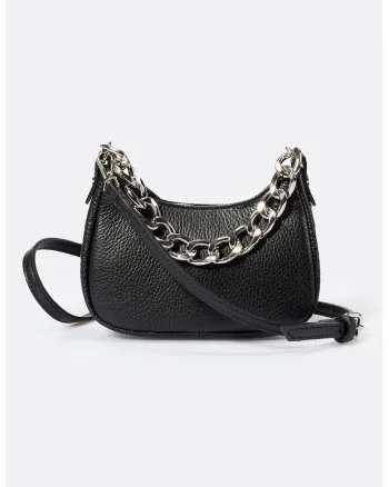Geanta crossbody din piele, Negru
