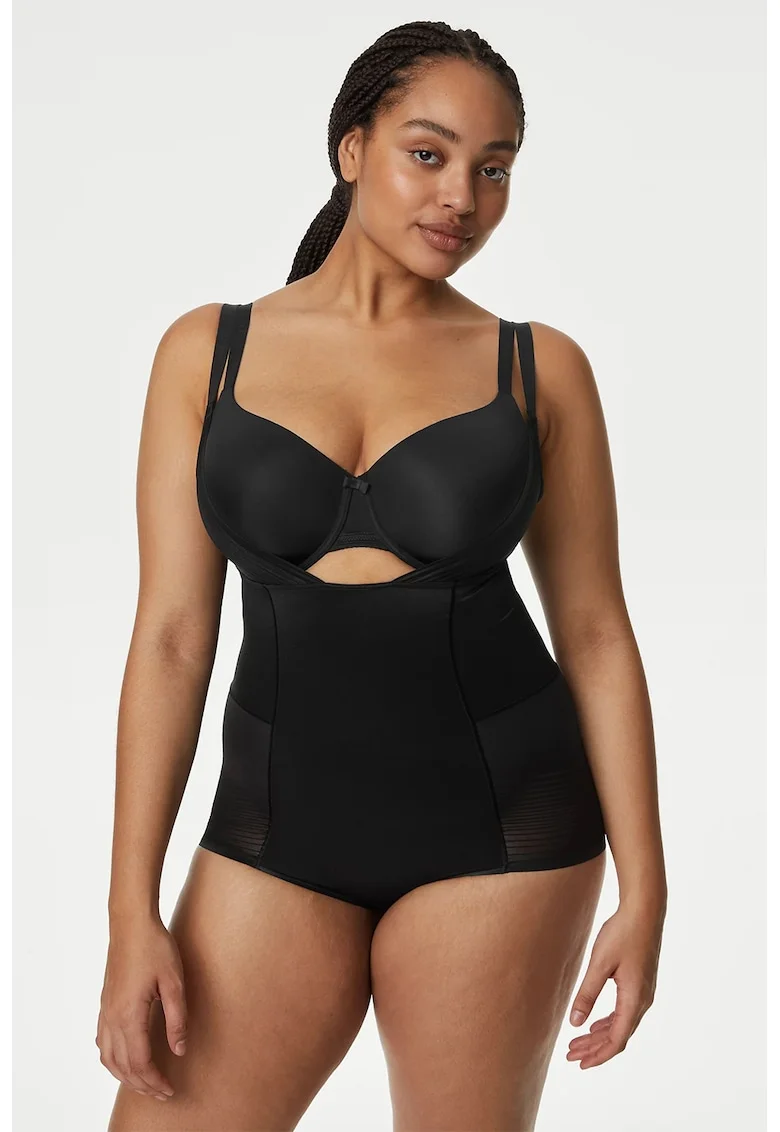 Body modelator cu insertii de plasa, Negru