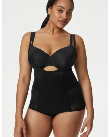 Body modelator cu insertii de plasa, Negru