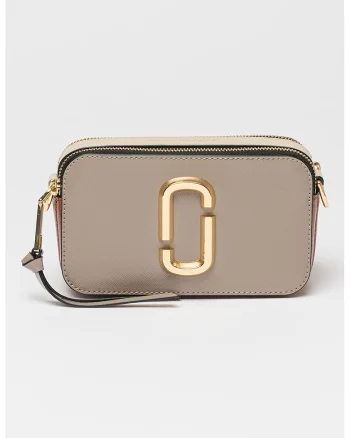 Geanta crossbody din piele The Snapshot, Negru/Maro taupe