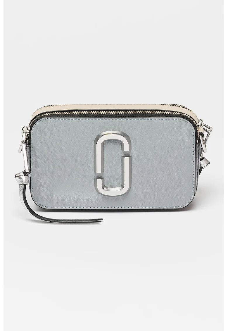 Geanta crossbody din piele The Snapshot, Gri/Argintiu