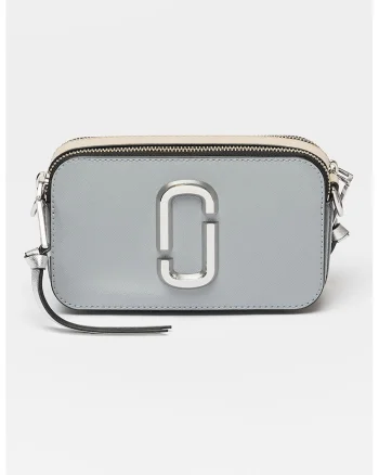 Geanta crossbody din piele The Snapshot, Gri/Argintiu