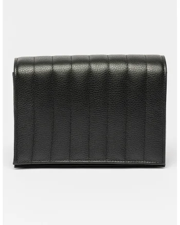 Geanta crossbody de piele cu model matlasat, Negru
