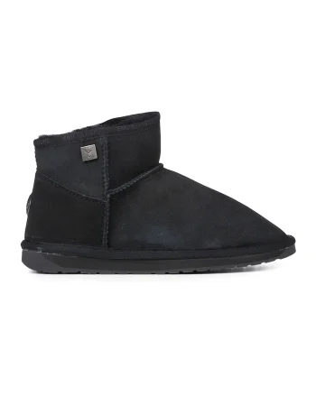Ghete slip-on de piele intoarsa cu logo, Negru