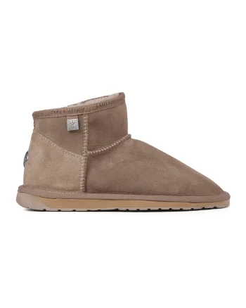 Ghete slip-on de piele intoarsa cu logo, Maro taupe