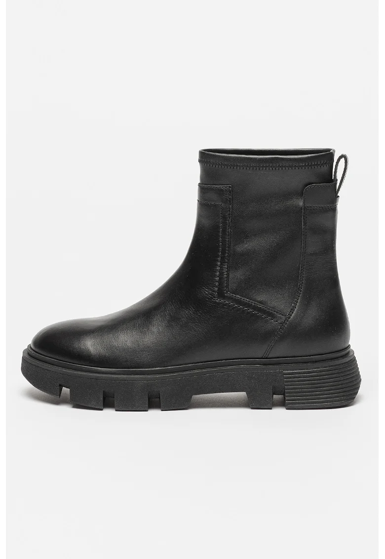 Ghete slip-on de piele si piele ecologica Vilde, Negru