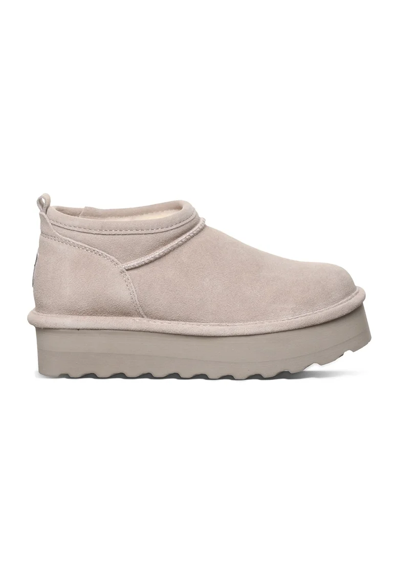 Ghete slip-on flatfornm Retro, Maro taupe deschis