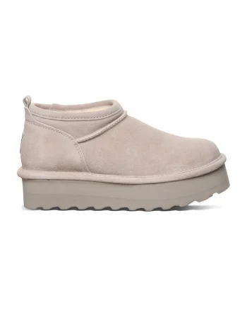 Ghete slip-on flatfornm Retro, Maro taupe deschis