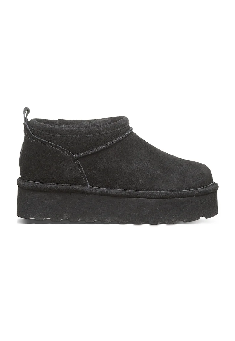 Ghete slip-on flatfornm Retro, Negru